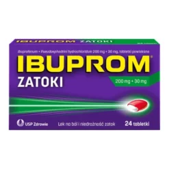 Ibuprom Zatoki, 200 mg + 30 mg, tabletki powlekane, 24 szt.