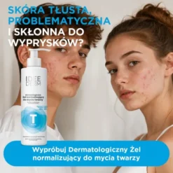 Idee Derm, dermatologiczny żel normalizujący do mycia twarzy, 220 ml