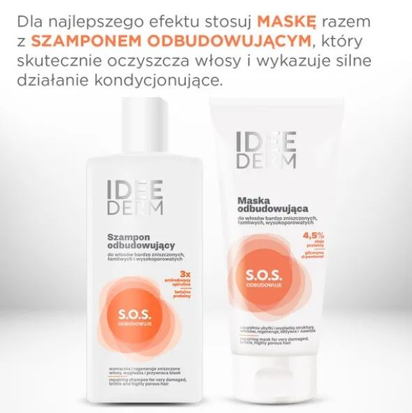 Idee Derm, maska odbudowująca do włosów wysokoporowatych, 200 ml