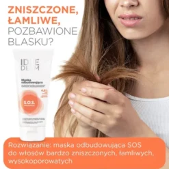 Idee Derm, maska odbudowująca do włosów wysokoporowatych, 200 ml