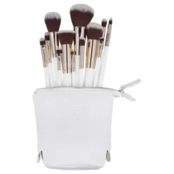 Ilu Basic, Zestaw 12 pędzli do makijażu + etui, biały