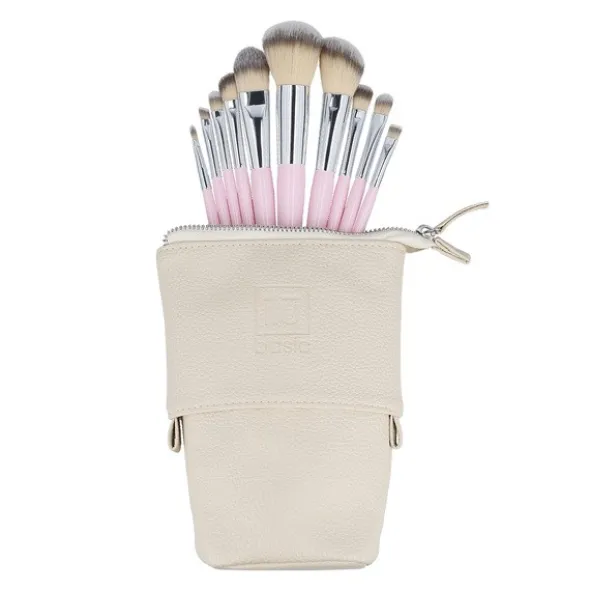Ilu Basic Zestaw 10 pędzli do makijażu + etui, różowy