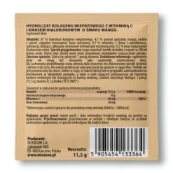 Intenson Kolagen + kwas hialuronowy + witamina C, proszek, smak mango, 11,5 g
