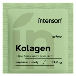 Intenson Kolagen + kwas hialuronowy + witamina C, proszek, smak arbuzowy, 11,5 g