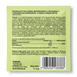 Intenson Kolagen + kwas hialuronowy + witamina C, proszek, smak arbuzowy, 11,5 g