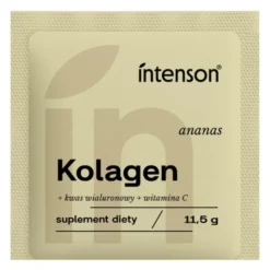 Intenson Kolagen + kwas hialuronowy + witamina C, proszek, smak ananasowy, 11,5 g