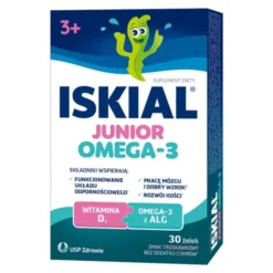 Iskial Junior Omega-3, żelki, smak truskawkowy, 30 szt.