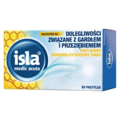 Isla Medic Acute, pastylki do ssania, miodowo-cytrusowe, 50 szt.