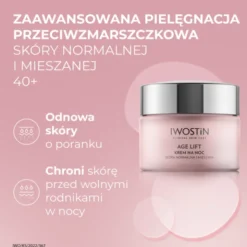 Iwostin Age Lift, krem na noc do skóry normalnej i mieszanej, 40+, 50 ml