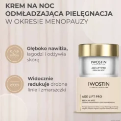 Iwostin Age Lift Pro, krem z ceramidami, aminokwasami i kwasem hialuronowym, na noc, 50 ml