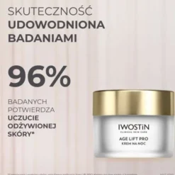 Iwostin Age Lift Pro, krem z ceramidami, aminokwasami i kwasem hialuronowym, na noc, 50 ml