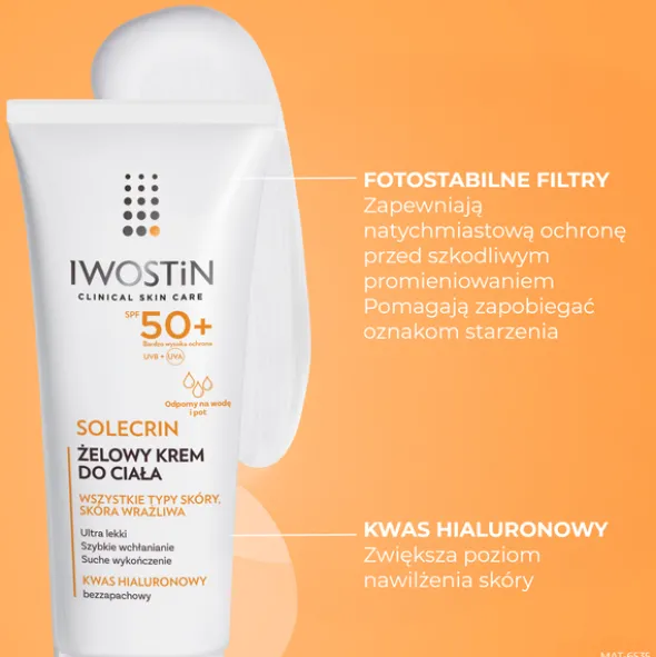 Iwostin Solecrin, żelowy krem do ciała SPF50+, 200 ml