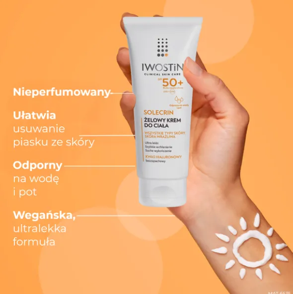 Iwostin Solecrin, żelowy krem do ciała SPF50+, 200 ml