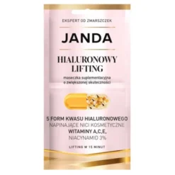Janda Hialuronowy Lifting, maseczka suplementacyjna na twarz, szyję i dekolt, 8 ml