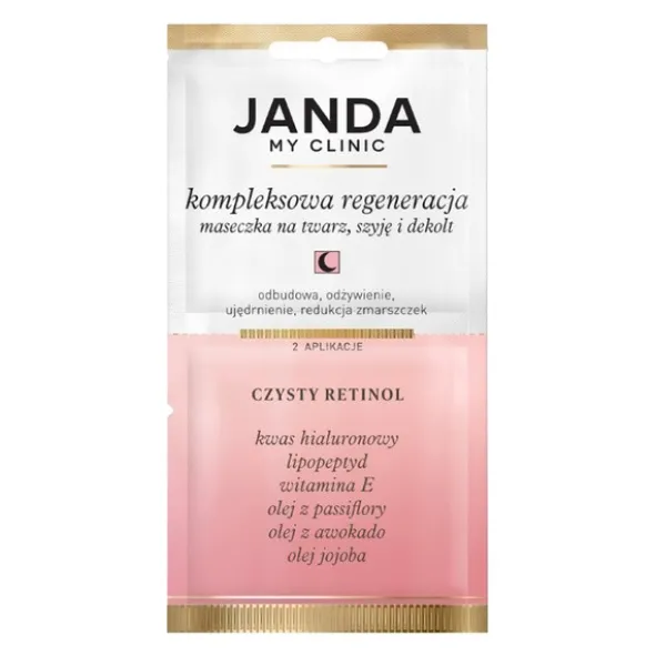 Janda My Clinic, kompleksowa regeneracja, maseczka kremowa na twarz, szyję i dekolt, 8 ml