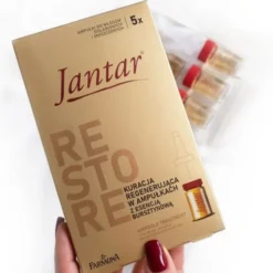 Jantar Restore, kuracja regenerująca z esencją bursztynową dla włosów zniszczonych i osłabionych, 5 x 5 ml