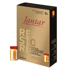 Jantar Restore, kuracja regenerująca z esencją bursztynową dla włosów zniszczonych i osłabionych, 5 x 5 ml