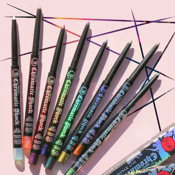 J.Cat Beauty Chromatic Shock 24/7 Xtreme Eyeliner 101, kredka do oczu z metalicznym połyskiem, 0,22 g