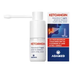 Ketoangin, 1 mg/ml, aerozol do stosowania w jamie ustnej, 15 ml, butelka