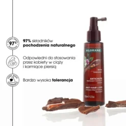 Klorane, kuracja przeciw wypadaniu włosów z chininą i kofeiną, 100 ml