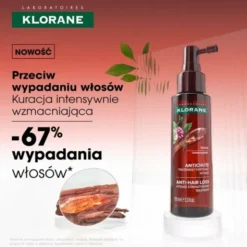 Klorane, kuracja przeciw wypadaniu włosów z chininą i kofeiną, 100 ml