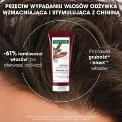 Klorane, odżywka wzmacniająco-stymulująca przeciw wypadaniu włosów, z chininą, 200 ml