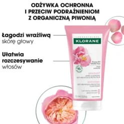 Klorane, odżywka z organiczną Piwonią, 150 ml