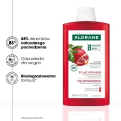 Klorane, szampon na bazie wyciągu z granatu, 400 ml