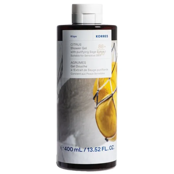 Korres, żel do mycia ciała, zapach cytrusów, 400 ml