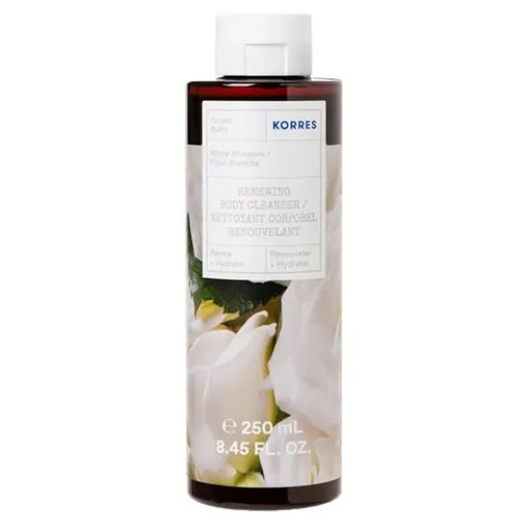 Korres, żel do mycia ciała, zapach białych kwiatów, 250 ml