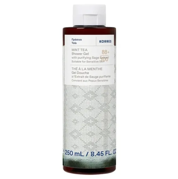 Korres, żel do mycia ciała, zapach herbaty miętowej, 250 ml