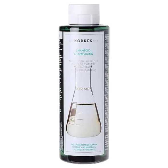 Korres, szampon przeciw wypadaniu włosów z cystyną i minerałami dla mężczyzn, 250 ml