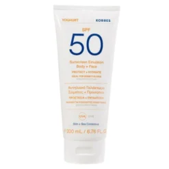 Korres Yoghurt, ochronna emulsja do ciała i twarzy SPF50, 200 ml