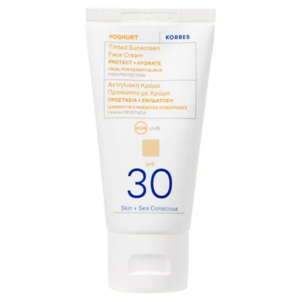 Korres Yoghurt, ochronny krem koloryzujący do twarzy SPF 30, 50 ml