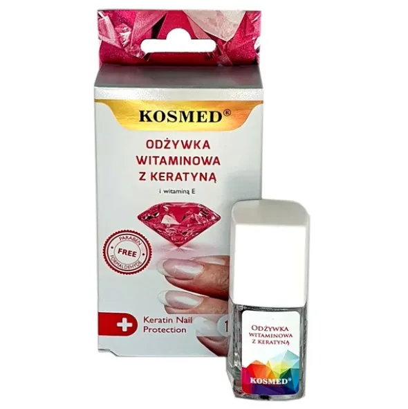 Kosmed, odżywka do paznokci, witaminowa z keratyną, 9 ml