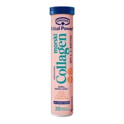 Kruger Vital Power Morski Collagen Wit.C + Biotyna, tabletki musujące, smak mango-marakuja-brzoskwinia, 20 szt.