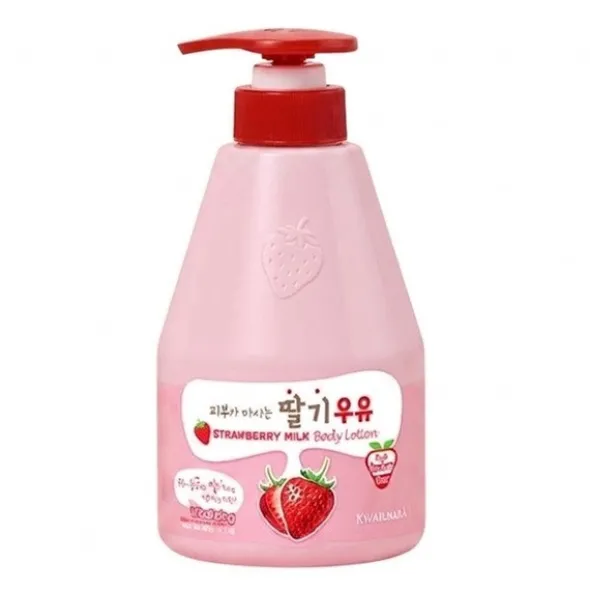 Kwailnara Strawberry Milk, witalizujące mleczko do ciała z ekstraktem z truskawki, 560 g