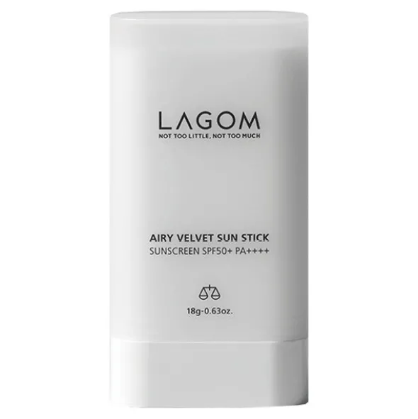 Lagom Airy Velvet Sun Stick SPF 50+ PA++++, sztyft przeciwsłoneczny twarz i ciało, 18 g