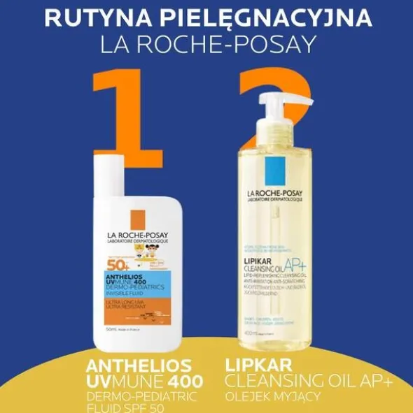 La Roche-Posay Anthelios UVMUNE 400 DP, niewidoczny fluid SPF 50+ dla dzieci, 50 ml