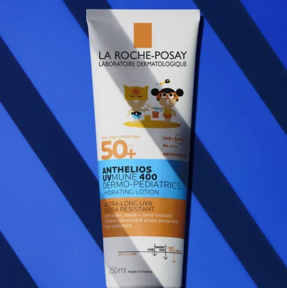 La Roche-Posay Anthelios UVMUNE 400 DP, nawilżające mleczko do twarzy i ciała dla dzieci, SPF 50+, 250 ml