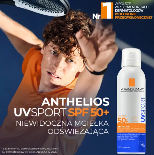 La Roche-Posay Anthelios UVSPORT, niewidoczna mgiełka odświeżająca SPF 50+, 200 ml