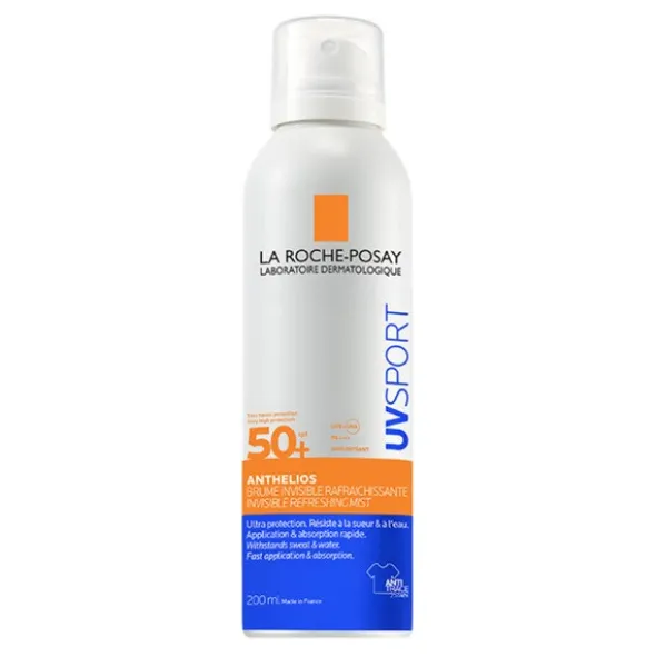 La Roche-Posay Anthelios UVSPORT, niewidoczna mgiełka odświeżająca SPF 50+, 200 ml