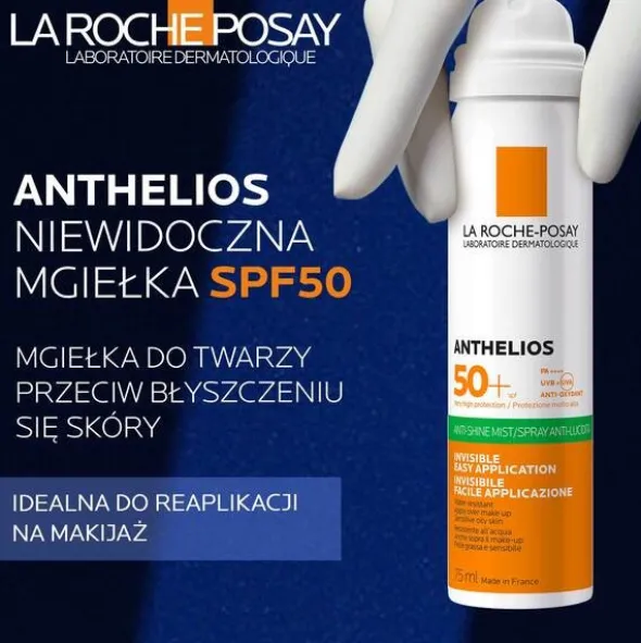 La Roche-Posay Anthelios XL, mgiełka do twarzy przeciw błyszczeniu się skóry, SPF 50, 75 ml