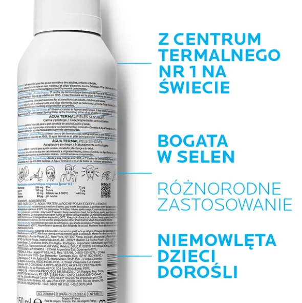 La Roche-Posay Eau Thermale, kojąca woda termalna w sprayu, 150 ml