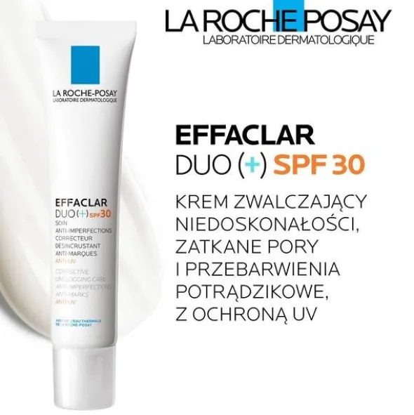 La Roche-Posay Effaclar Duo+M, krem o potrójnym działaniu przeciw objawom trądziku, SPF 30, 40 ml