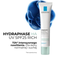 La Roche-Posay Hydraphase HA UV Rich, intensywnie nawilżający krem do skóry normalnej i suchej SPF25, 40 ml