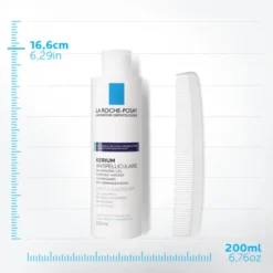 La Roche-Posay, Kerium, żelowy szampon przeciwłupieżowy, włosy tłuste, 200 ml