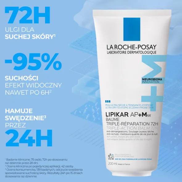 La Roche-Posay Lipikar Baume AP+Max, balsam o potrójnym działaniu, 200 ml