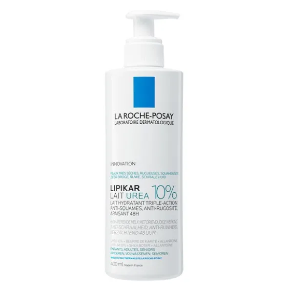 La Roche-Posay Lipikar Lait Urea 10%, nawilżające mleczko do ciała z 10% mocznikiem, 400 ml