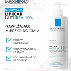 La Roche-Posay Lipikar Lait Urea 10%, nawilżające mleczko do ciała z 10% mocznikiem, 400 ml